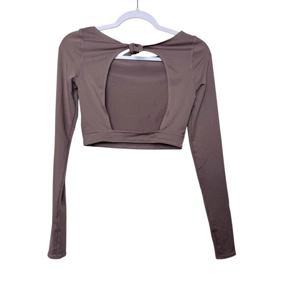 Fp Movement Very Prairie Long Sleeve Open Back Crop Moonlight Mauve Women XS - Picture 2 of 7